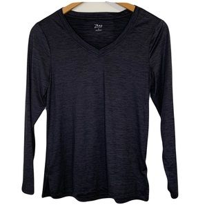 XPBX Pro Gray Long Sleeve V-Neck Athletic Shirt Size S